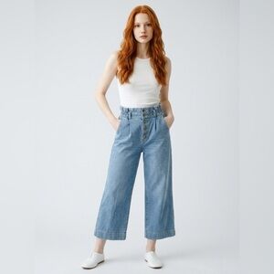 STUDIO F, Hight waist cropped Jean